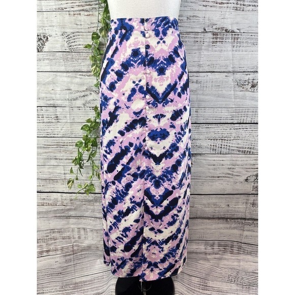 Laundry Shelli Segal Skirt size Medium Purple Blue Long Maxi Peasant Boho Hippie - Picture 2 of 16